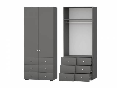 Шкаф 2-х дверный с шестью ящиками 4-75937