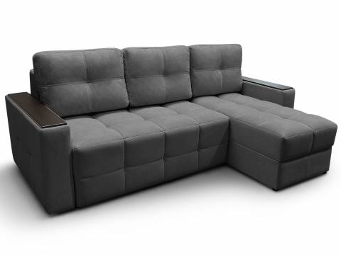 Диван угловой Симпл Клетка с МДФ вивальди 34