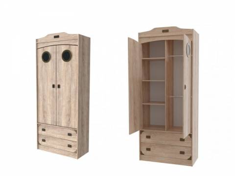 Шкаф 2-х створчатый комбинированный Мираж-1 С13 с иллюминаторами