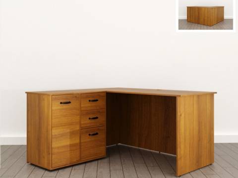 Стол угловой с тумбой (С-30) Soft однотонный