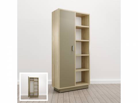 Шкаф комбинированный Левый (Е-13) Eclectic eco Дуб рокпайл-Мокко