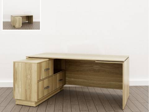 Стол дизайн Левый (О-6) Eclectic lite одноцветный Дуб рокпайл