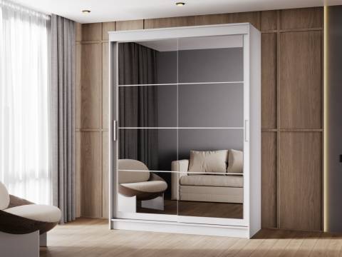 Шкаф-купе Гранд-1 1600 Белый гладкий-двери Зеркало