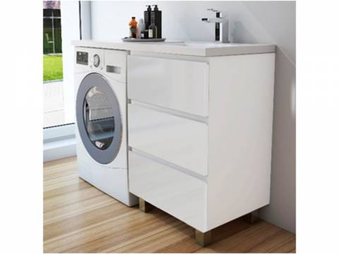 Тумба с раковиной Dallas Luxe 1500 напольная 3 ящика правая