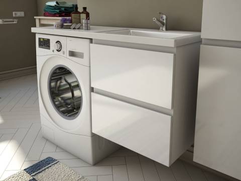 Тумба с раковиной Dallas Luxe 1100 навесная 2 ящика правая