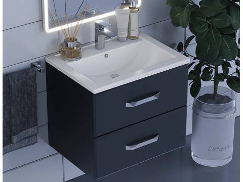 Тумба с раковиной Uperwood Foster черная 60 см