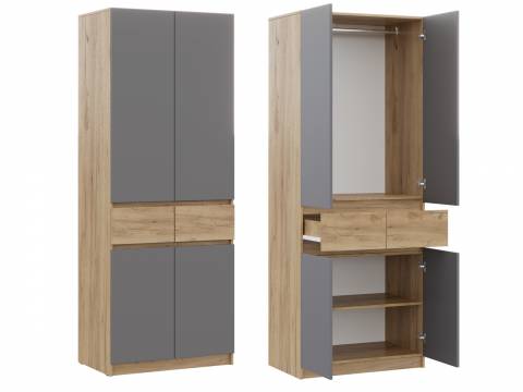 Шкаф ШК-002 ЛДСП Бостон Лайт Фасад серый шифер