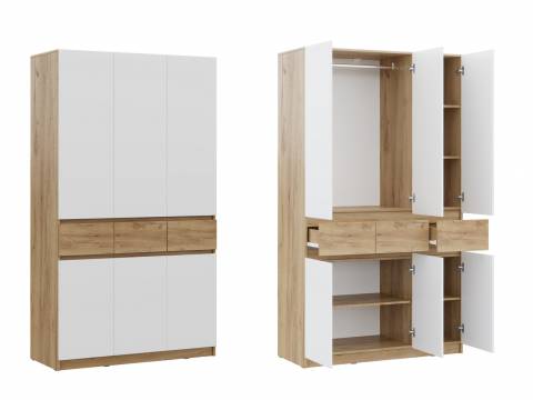 Шкаф ШК-003 ЛДСП Бостон Лайт Фасад Белый