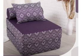 Кресло-кровать Коста фиолетовый с принтом