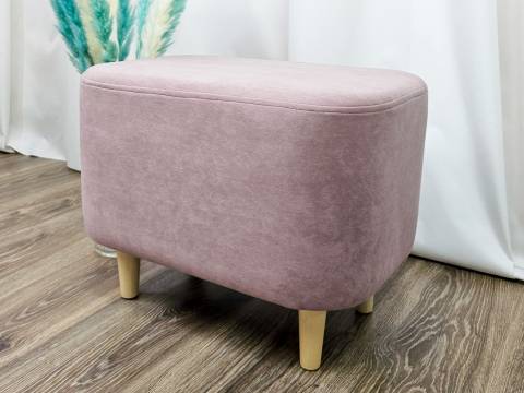 Пуф овальный Lekki велюр Pudra