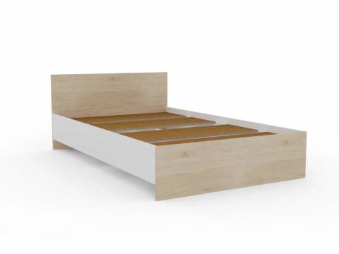 Кровать Монблан 120х200 см Белый Шагрень-Дуб сонома