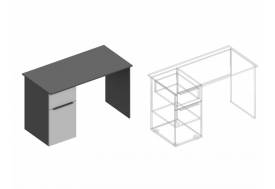 Стол письменный Вита левый тёмно серый лофт