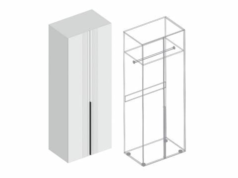 Шкаф Вита 2-створки для одежды белый лофт