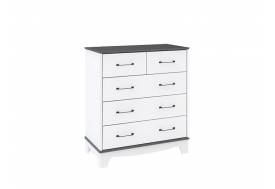 Комод Валенсия графит серый/белый снег