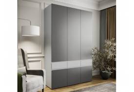 Шкаф трехдверный Мерида серый камень/графит серый