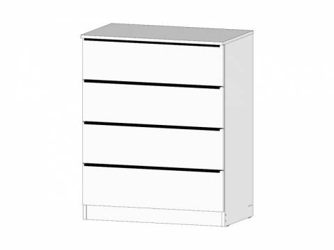 Комод 4 ящика Элегант Белый