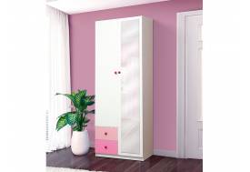 Шкаф 2-х дверный комбинированный с зеркалом Радуга