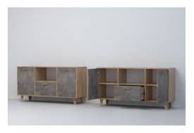 Тумба Эго Т-2 камень темный на ножках